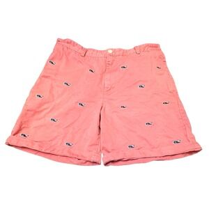 Vineyard Vines Mens Club Short Whale Print Allover Pink  Logo‎ Pockets Waist 35"